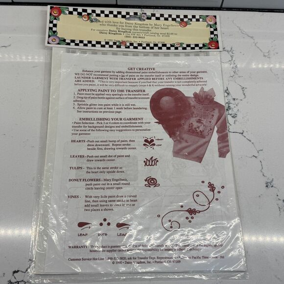 Mary Engelbreit Merrily Sledding Christmas Iron On Transfer #6543 ME 1990 NOS - Picture 3 of 12